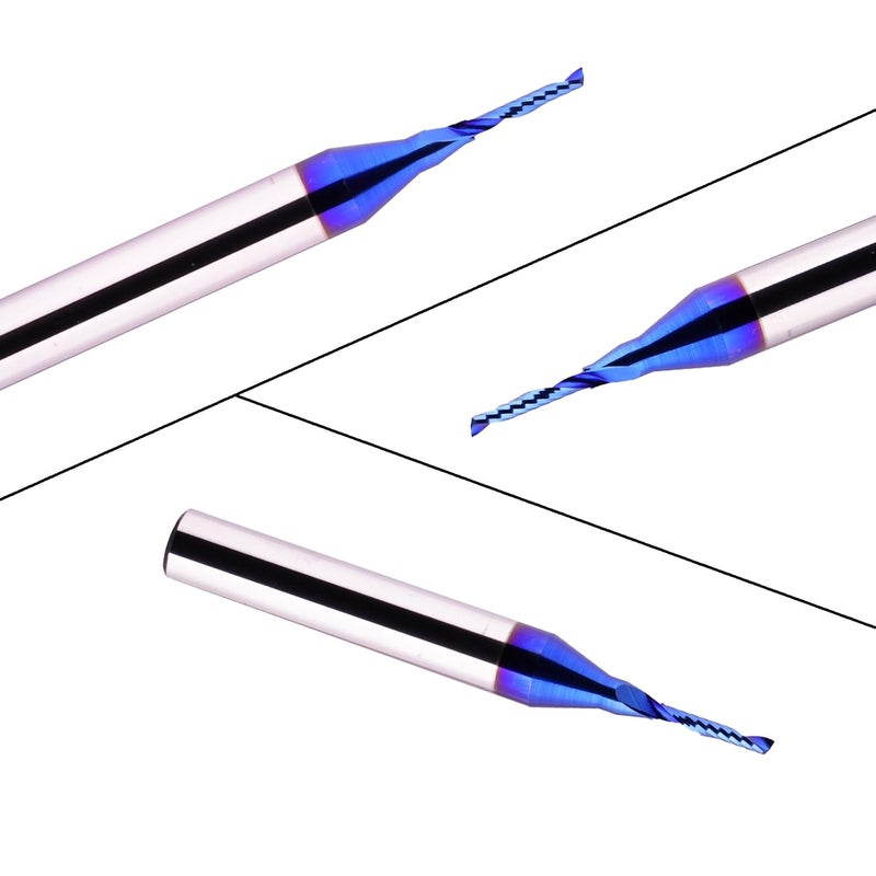 Jiiolioa O Single Flute 1/4" Shank 1/16 Cutting Diameter CNC Router Bits Spiral End Mill for Aluminum Acrylic PVC MDF Plastic - Image 4
